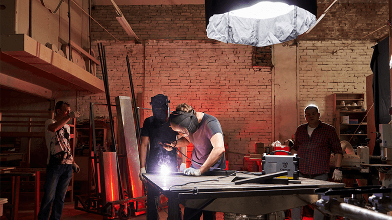 Съёмки рекламного ролика, за кадром